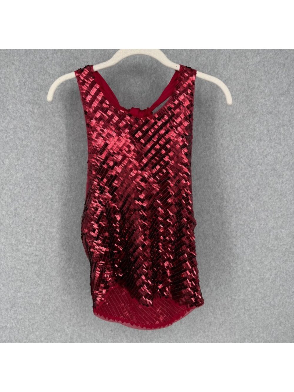 Intimately Free People Disco Fever Cami Top Size M Red Sequin Adjustable Party